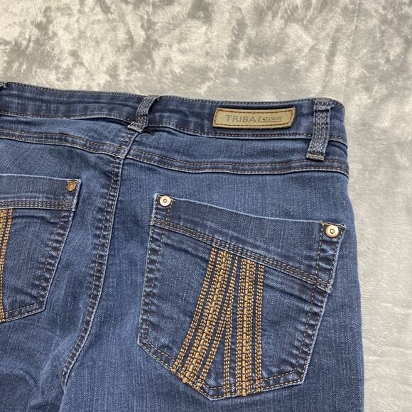 Tribal Jeans Straight Jeans Women’s‎ Size 8 Dark Blue Stretch Denim - Picture 8 of 9
